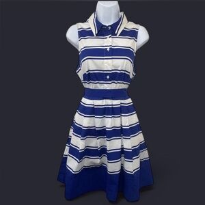 Milly Blue and White Striped Dress-Size 10